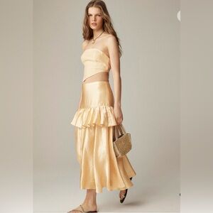 Jcrew Collection ruffle-tier midi skirt